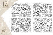Postcards - 12 Colouring Pages, an Animal Illustration by Jen Digital Art (Thumbnail 3 of 5)