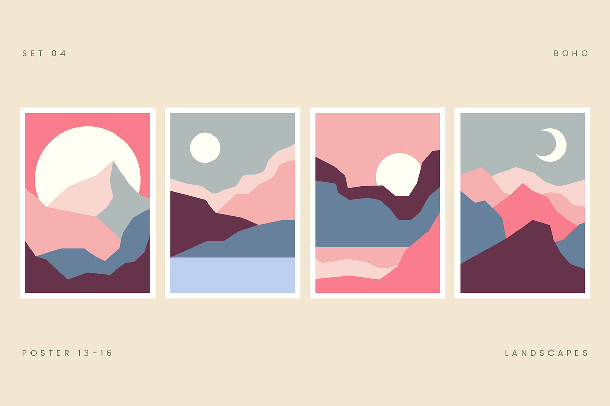 Boho Minimalist Landscapes, a Decorative Illustration by Léo Alexandre (Photo 5 of 13)