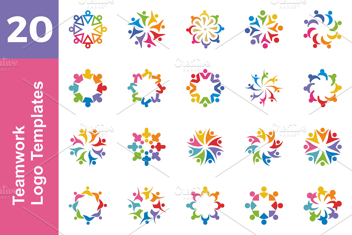 20 Logo Teamwork Templates Bundle, a Branding & Logo Template by Friendesigns (Photo 1 of 21)