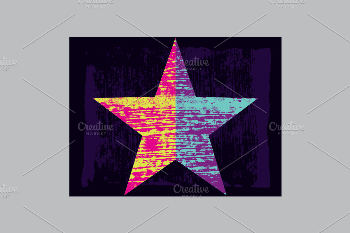 Grunge Stars abstract background set, a Decorative Illustration by PoPaShop (Photo 5 of 9)