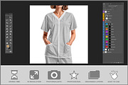 Woman a Medical Uniform Mockup PSD, a Shirt Mockup by Bruno's Shop (Thumbnail 3 of 4)
