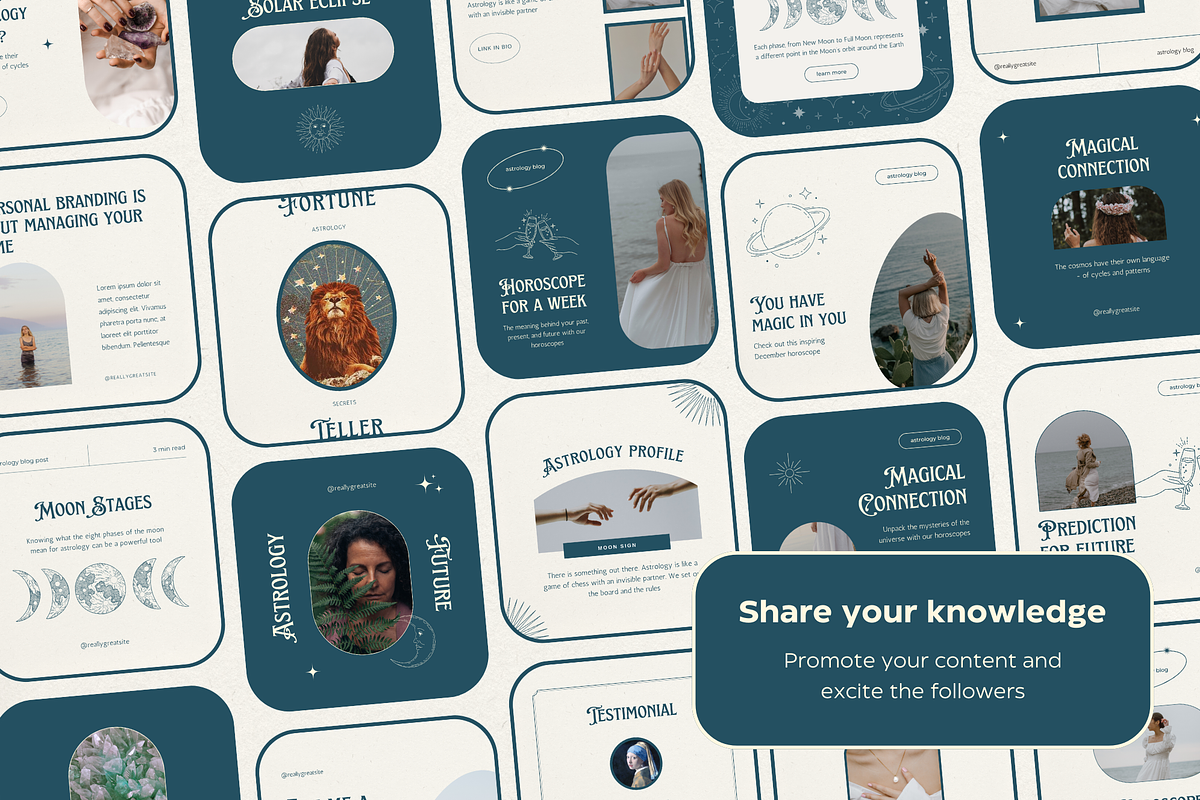 Astrologer Instagram Template Canva, a Social Media Template by Eden Origin Studio (Photo 3 of 8)