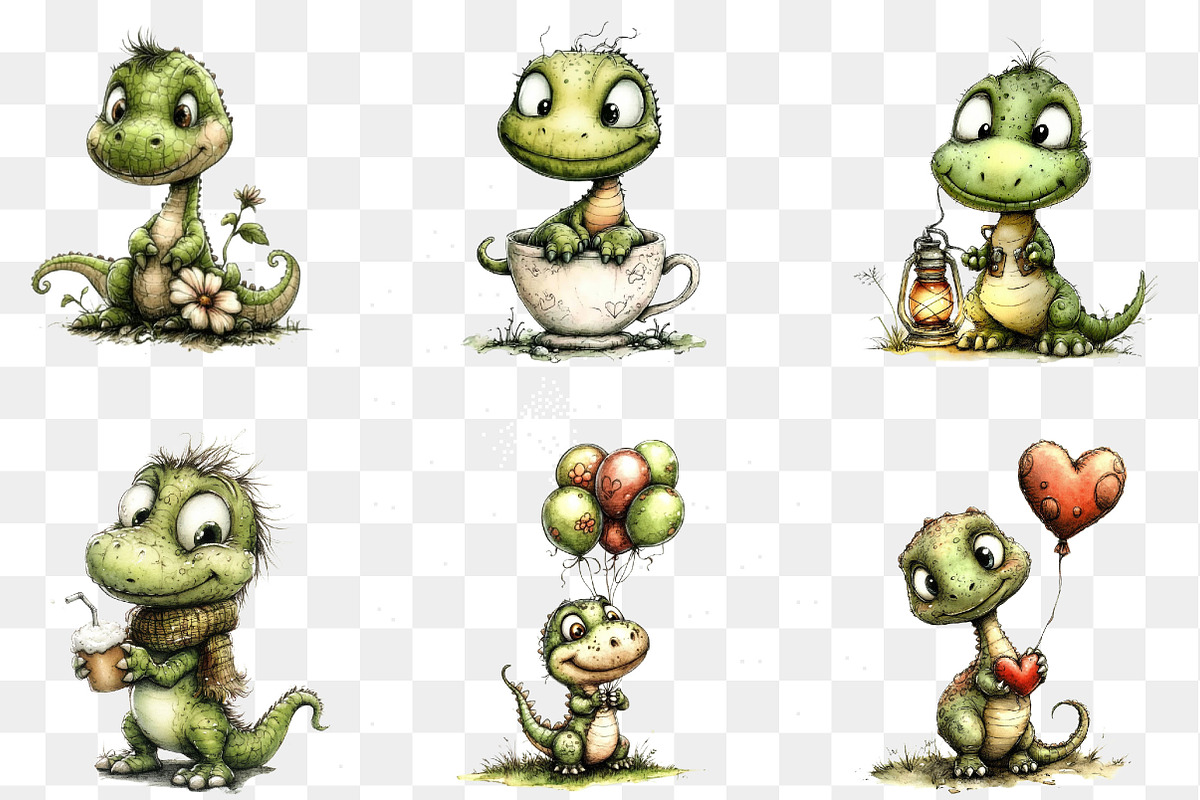 Whimsical Dinosaur PNG Clipart, an Animal Illustration by Designking (Photo 4 of 4)