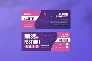 Music Festival - Ticket, a Print Template by SquidPixey