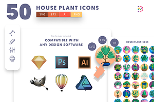 50 House Plant Icons