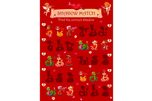 Shadow match valentine's game, a Seasonal Illustration by Vector Tradition
