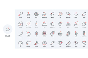 Traditional food & dishes icons, a Food Illustration by Lemberg Vector