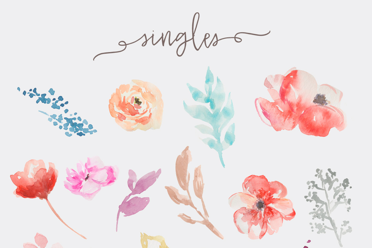 Fresca- Watercolor Flower Clip Art, an Illustration by Angie Makes (Photo 3 of 3)