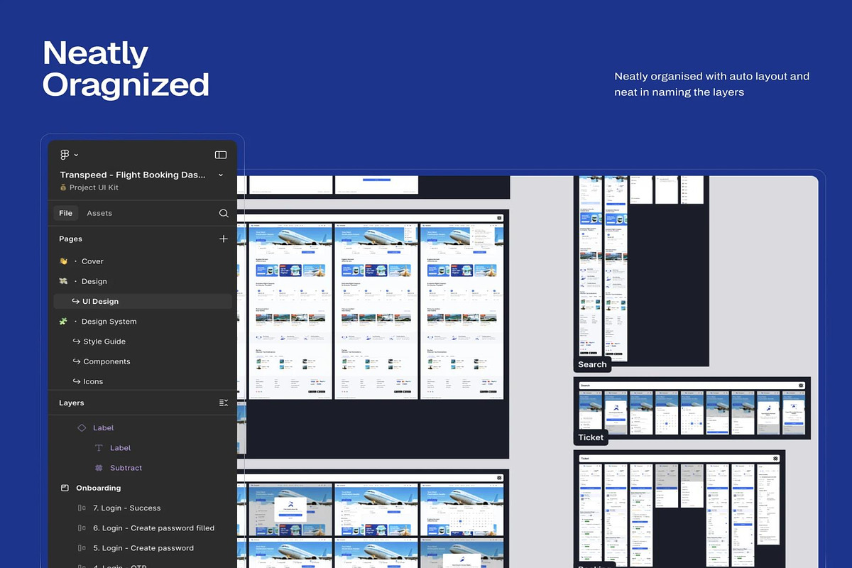 Flight Booking Website & Dashboard, an UI Kit Template by Creative Perspective (Photo 3 of 8)