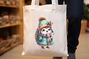 Watercolor Cute Hedgehog Clipart, a Seasonal Illustration by Rose Art (Thumbnail 6 of 7)
