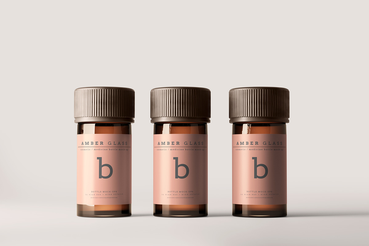 Amber Glass Bottle Mockup, a Cups & Container Mockup by pmvch (Photo 17 of 20)