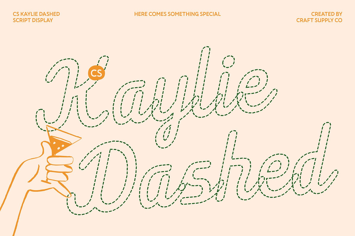CS Kaylie Dashed, a Script Font by Craft Supply Co. (Photo 1 of 8)
