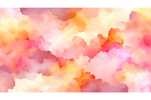 Abstract watercolor clouds painted, an Illustration by Lermont51