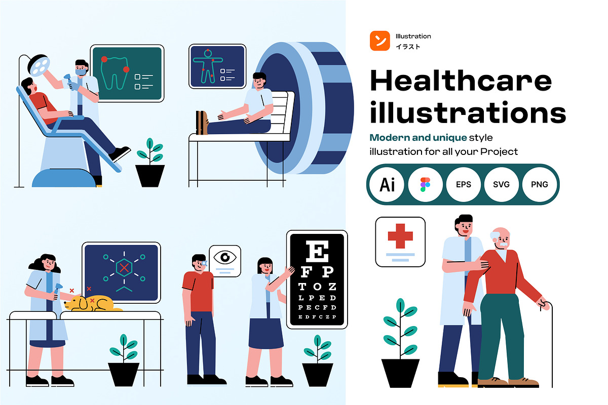 Modern Healthcare & Medical, a Healthcare Illustration by orenjidesign (Photo 1 of 8)
