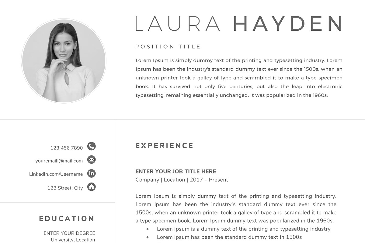 Resume Template / CV, a Resume Template by TheResumeCoach (Photo 5 of 8)