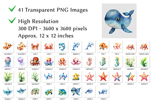 Under The Sea Watercolor Clipart