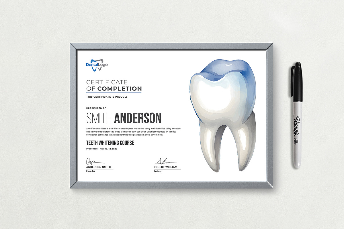 Dental Certificate, a Stationery Template by DesignDevisers (Photo 5 of 10)