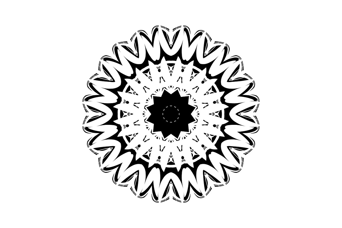 Ornamental Black White Mandala Pack, a Decorative Illustration by NJ Himel (Photo 32 of 103)