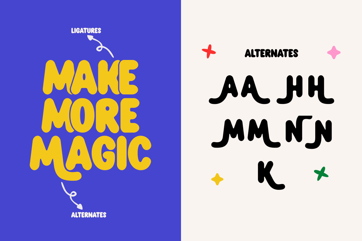 Make Groovy - Retro Bubble Font, a Handwritten Font by SaktiAvellin (Photo 6 of 8)
