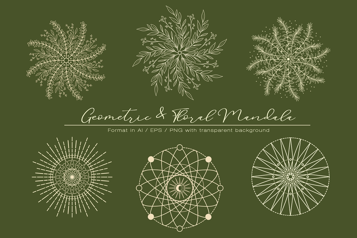 Nature Leaves Flower and Mandala, a Decorative Illustration by Papatongartist (Photo 2 of 7)