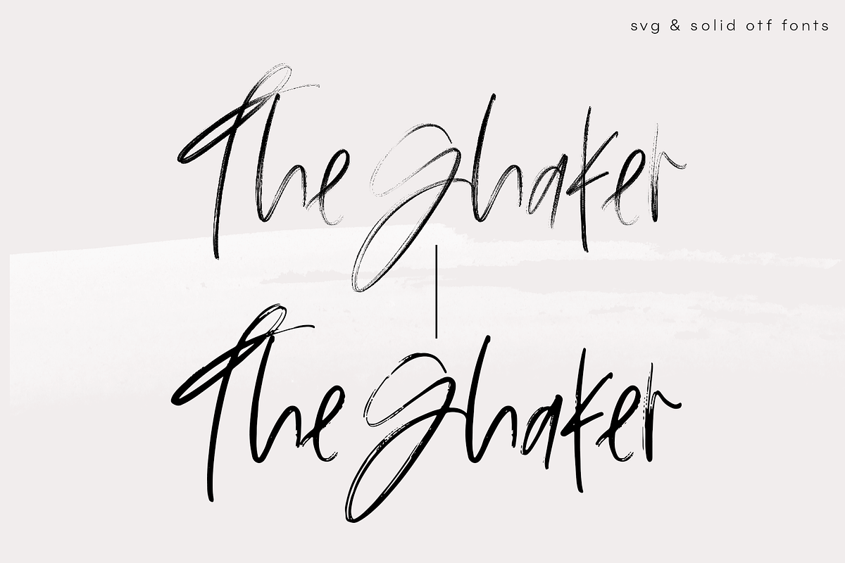The Shaker - SVG & OTF Brush Font preview 6