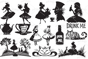 Alice in Wonderland Clipart, a Person Illustration by PassionPNGcreation