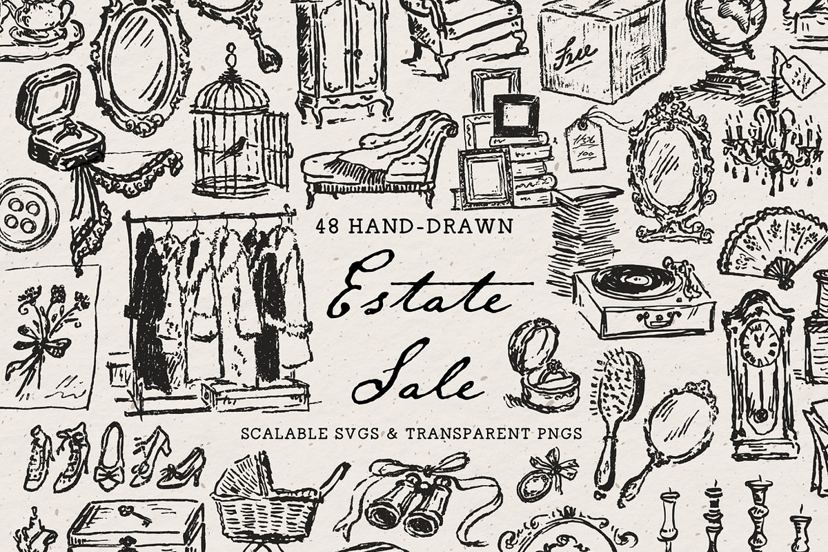 Antique Clipart, Estate Sale Ink, an Object Illustration by The October Creative (Photo 1 of 13)