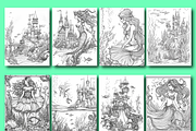 Vintage Fairytale Coloring Pages 3, a Person Illustration by Design Zone (Thumbnail 5 of 6)