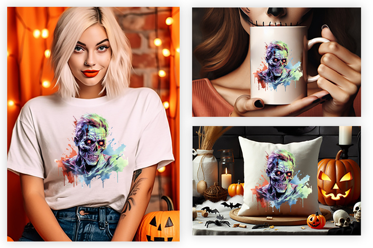 Halloween Spooky Zombie PNG Bundle, a Seasonal Illustration by Creative Arslan (Photo 4 of 7)