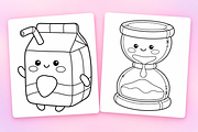 Kawaii Plushies Coloring Pages #2, an Object Illustration by Inkivelle Studio (Thumbnail 2 of 3)