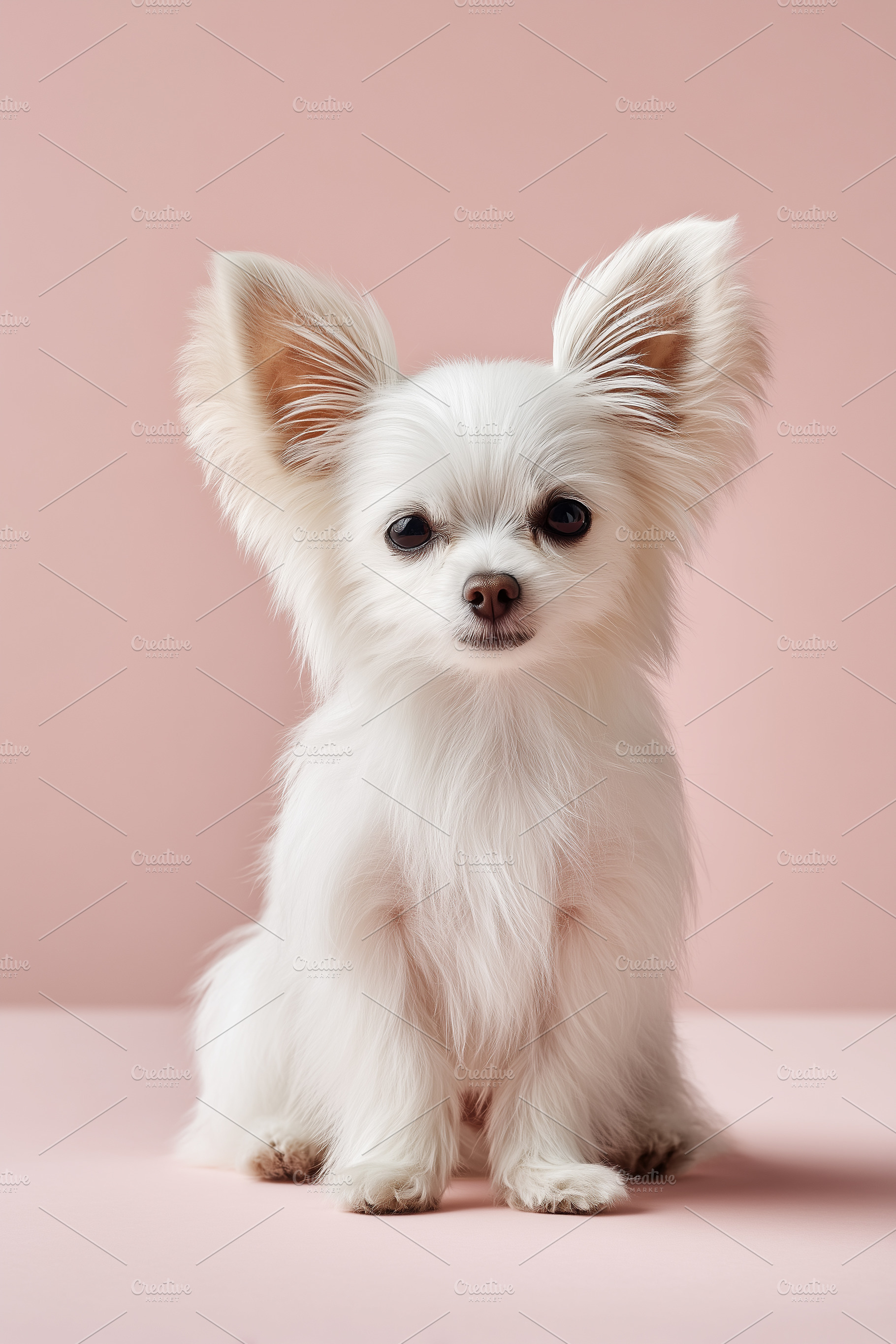 Little fluffy white dog with large, an Animal Photo by MistyDay