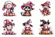 Whimsical Halloween Animals Clipart, a Seasonal Illustration by Designworld (Thumbnail 2 of 10)