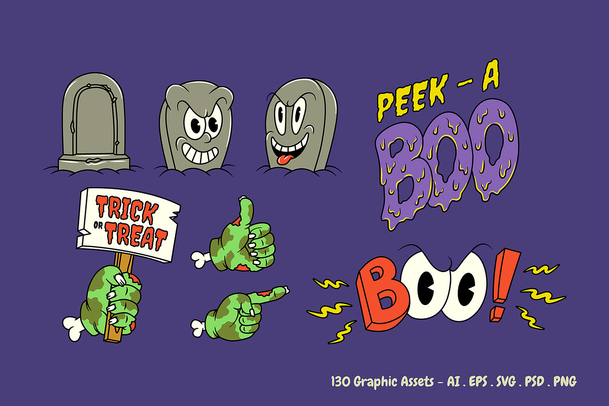 Halloween Cartoon Bundle, an Illustration by The Isian (Photo 11 of 40)