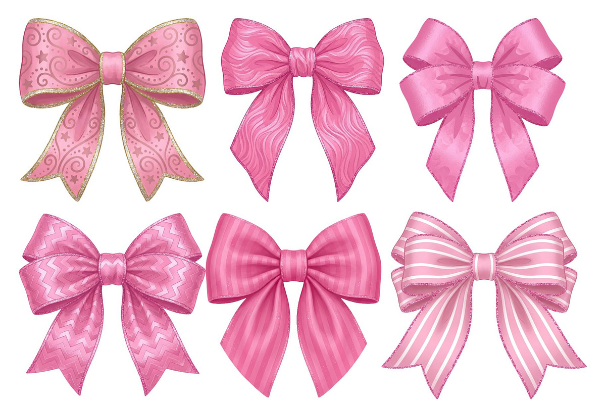 Pink Textured Bows Mega Bundle, a Decorative Illustration by Stellalunarts (Photo 2 of 7)