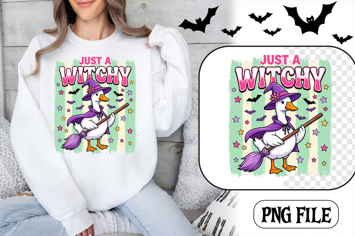 Duck witch with broom, a Seasonal Illustration by CrexoraLab (Photo 1 of 4)