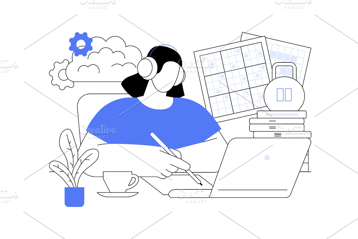 Mind fitness isolated cartoon vector, a Technology Illustration by Visual Generation