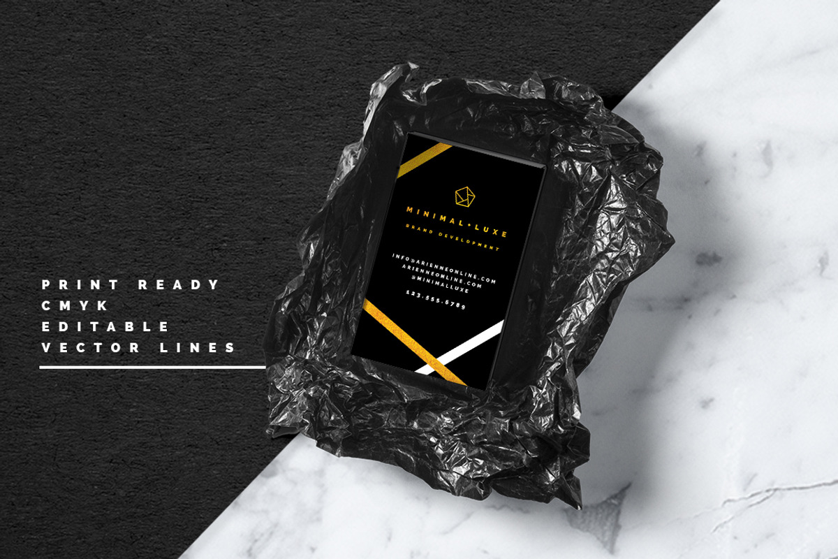 4 Golden Luxury Business Cards, a Business Card Template by Everyday Monster Creative (Photo 4 of 4)
