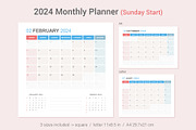 2024 Simple Calendar [Sunday], a Stationery Template by WORAKAMON Design Studio (Thumbnail 1 of 7)