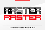 Raster - Block Font, a Font by SelfBuild Type (Thumbnail 1 of 12)