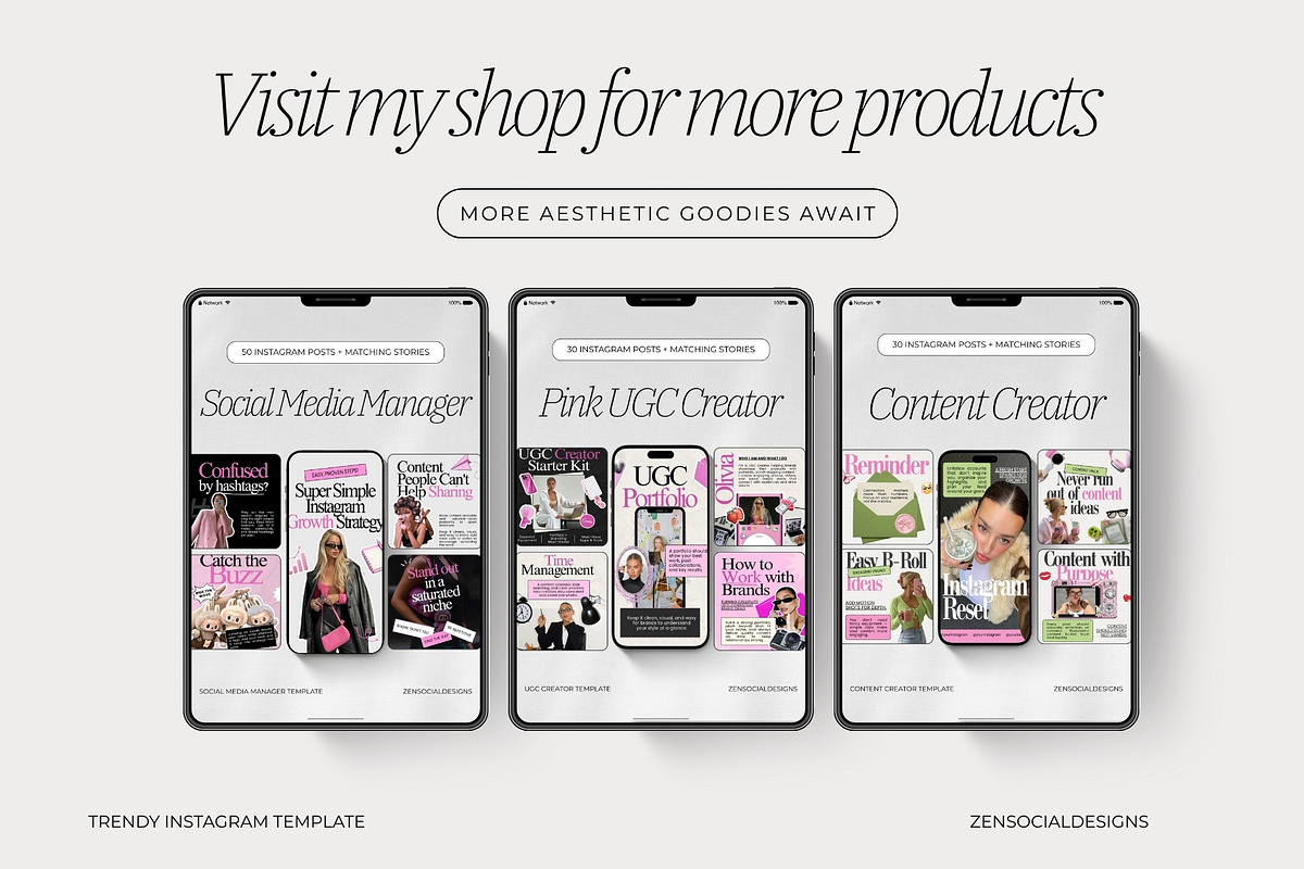 Trendy Instagram Templates, a Social Media Template by ZenSocialDesigns (Photo 9 of 9)