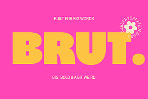 BRUT - Bold Display Sans Serif Font, a Sans Serif Font by BilberryCreates