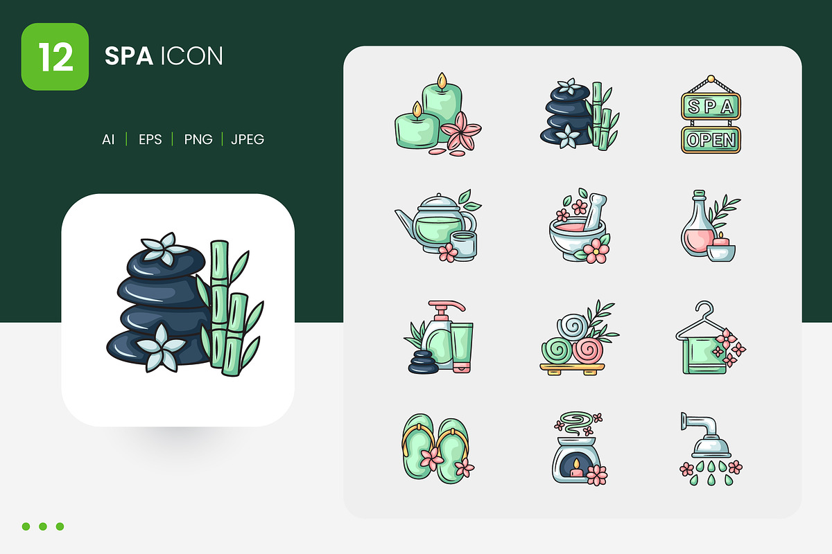 Spa Icon Set, a Duotone Icon by shin_std