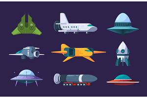 Space Shuttles. Rockets And Alien