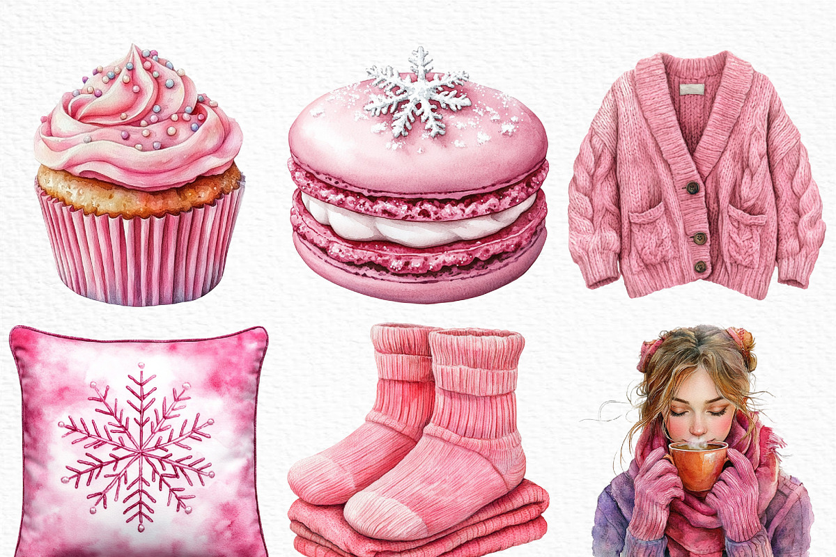 Blush Winter Clipart, an Illustration by Craft Nest (Photo 2 of 6)