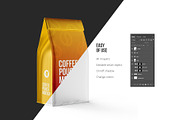 Coffee Pouch Back 3/4 view, a Packaging Mockup by easymock (Thumbnail 3 of 7)