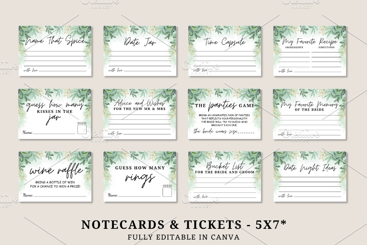 Greenery Bridal Shower Games, an Invitation Template by Coralcreations (Photo 4 of 7)