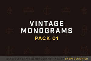 15 Vintage Monograms Pack 01