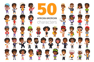 African American Characters Set
