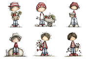 Whimsical Farm Boy Clipart, a Person Illustration by Designking (Thumbnail 3 of 5)