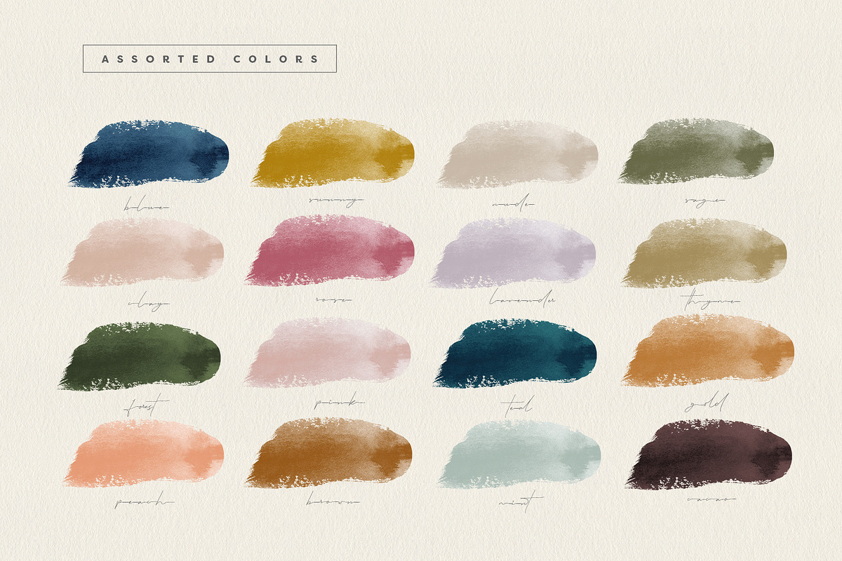 Brush Strokes in 17 Modern Colors, a Texture Graphic by Basia Stryjecka (Photo 13 of 21)
